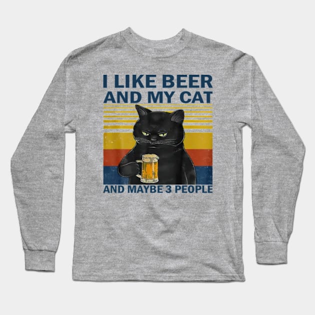 I like beer and my cat Long Sleeve T-Shirt by Veljam